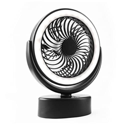 VONGLYHOO Luz de Ventilador de Carpa, Ventilador de Campamento de 3000 mAh a batería con Linterna LED Gancho Colgante Negro características