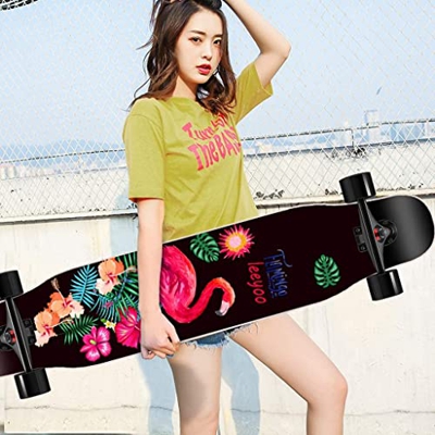 Xinduolei Pro Skateboard, Longboard estándar de 47"x 10", Completo DE CONTRO DE CONTRO DE CONCAVE DE MAPE Doble DE MAPLA DE 9 Capas, for niños y Adult