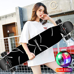 Xinduolei Skateboard de 47 Pulgadas for Principiantes, Longboard Completo, Double Kick Cóncavo Cape Maple Trick Decks, for niños Sports Extreme y al A en oferta