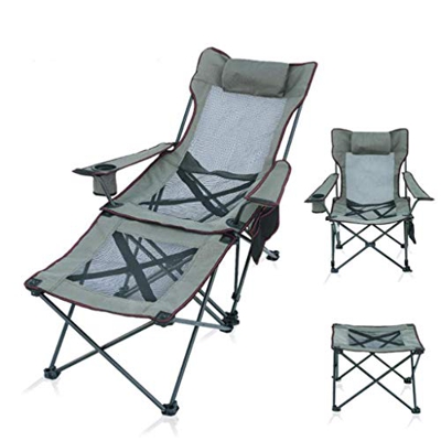 FMOPQ Barm Silla de Camping Silla Plegable de Malla reclinable para Exteriores con portavasos Mesa Desmontable con Capacidad para 100 kg