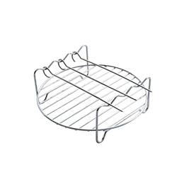 SANZH Sartén redonda de 3 pines para freidora de aire de doble capa con broche, soporte de acero inoxidable para freidora de aire | Accesorios para ra características