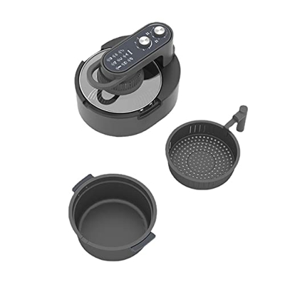 Freidora Mecánica Aire Visual Eléctrico Hogar 4L-5L Máquina de Papas Fritas sin Aceite de Gran Capacidad L41.5 × W31.5 × H28.5CM