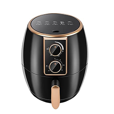 HMTE Freidora Negra 4.5L Aire Totalmente Automática Multifuncional Sin Aceite Eléctrica 1350W Apagado Automático