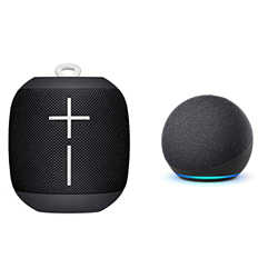Ultimate Ears Wonderboom Altavoz Portátil Inalámbrico Bluetooth, Sonido Envolvente de 360°, Impermeable + Echo Dot | Altavoz Inteligente con Alexa | A precio