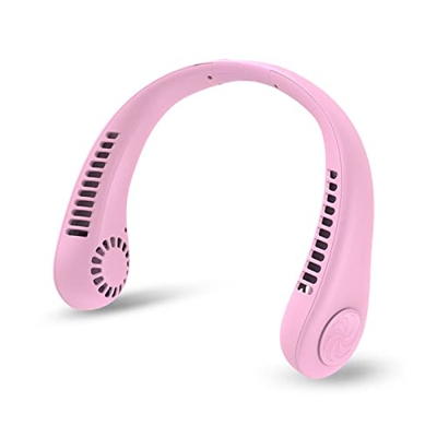 4 Velocidades, Ventilador Portatil Cuello Bateria Recargable,21 Horas De Tiempo De Trabajo，Mini Ventilador USB para Coche Deporte Oficina Hogar
