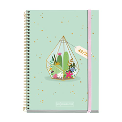MIQUELRIUS - Agenda septiembre 2022 junio 2023 - Semana Vista - Tamaño Activa 11,7 x 17,4 cm - Bilingüe: catalán, inglés - Teen - Cactus características