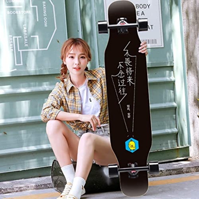 Xinduolei 43"X9 Skateboard 7 Capas Maple Doble Double Kick Estándar y Tricks Mubas (Color : B)