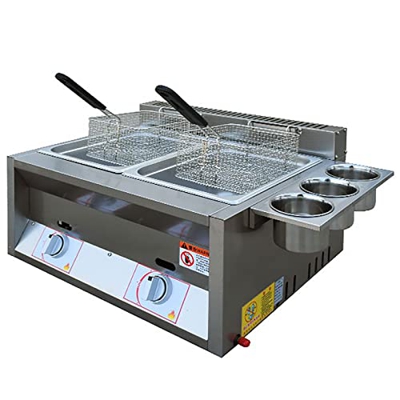 ZYFC Freidora de Gas Comercial, Freidora Profunda con 1-3 Canastas y Controlador de Temperatura, para Uso Comercial y Doméstico, Fácil de Limpiar (Siz