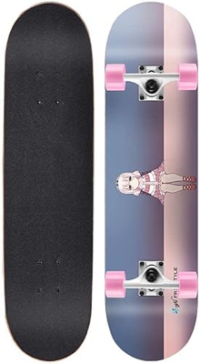Xinduolei 31"x 8" Longboard Skateboards Complets 7 Capas Maple Doble Double Kick Tricks Estándar Mubras for niños Adultos y Deportes Pro Extremo (Colo