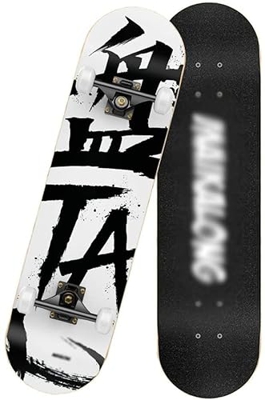 Xinduolei Skateboard de 31 Pulgadas for Principiantes for Principiantes Completas de 7 Capas de Longboard Doble Patada Dura de Trucos estándar for niñ