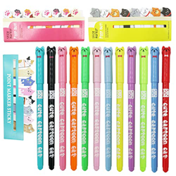 DUGYIRS 12 Piezas Gato Creativo Bolígrafo de Gel Colorido y 3 Piezas Notas Autoadhesivas de Lindo Gato por Amante de los Gatos Casa Oficina Colegio Re precio