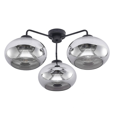 Lindby Navidia plafón, pantalla de vidrio humo