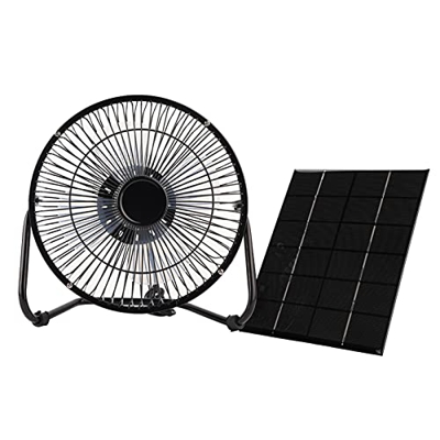 Ventilador de Panel Solar - USB 8 Pulgadas 2.5w/5W 5V Ventilador de enfriamiento de Hierro + Panel Solar para Viajes al Aire Libre