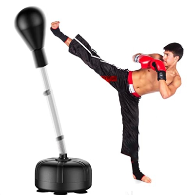 Saco De Boxeo Cobra Bag Fitness Reflex Bag Target Evade Equipo De Entrenamiento Vaso Doméstico Vertical Saco De Arena para Niños Y Adultos (Color : Bl