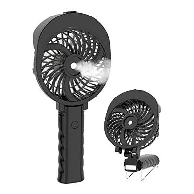 ventilador aire frio de mano portátil recargable con humificador 3 niveles de viento oficina escritorio viaje Móvil Para Cochecito Tienda de campaña T