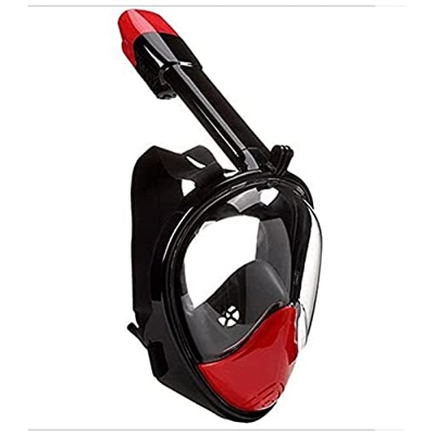 QHYTL Máscara de esnórquel de Silicona de Cara Completa, Snorkel subacuático de 180 ° Máscara de Buceo de Boca Plana de Tipo seco Adecuada para niños 