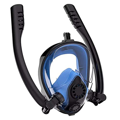 QHYTL Máscara de Cara Completa, máscara de esnórquel para Adultos y niños con Sistema de respiración Dual Libre, máscara de Buceo de Seguridad antivah