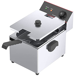 Freidora eléctrica con Chip para freír de 8L, freidora Profunda Comercial con Control de Temperatura de 2500W con Mango antiescaldado para Hacer freír precio