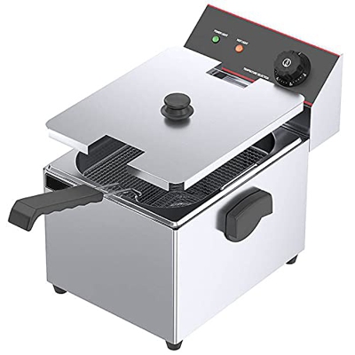 Freidora eléctrica con Chip para freír de 8L, freidora Profunda Comercial con Control de Temperatura de 2500W con Mango antiescaldado para Hacer freír