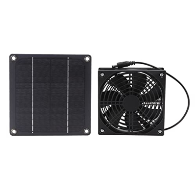 minifinker Ventilador de Ventilador Alimentado por Panel Solar, Ventilador de Escape de Invernadero de Temperatura Más Baja Aire Fresco Fácil de Usar 