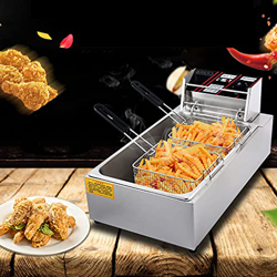Freidora eléctrica Freidora de Grasa Profunda Francesa de Acero Inoxidable de 12 l con Tapa, Cesta, Restaurante Comercial, Restaurante de Comida rápid precio