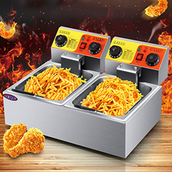 Freidora eléctrica Control de Temperatura Control de Temporizador Freidora Profunda Freidora de Chips de Acero Inoxidable para Papas Fritas Donuts y m características