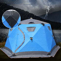 森朋 Tienda De Pesca De Invierno, Pesca AutomáTica En Hielo Al Aire Libre, Apertura RáPida De Una Pieza, Puertas Dobles Delanteras Y Traseras, para 5-6  en oferta