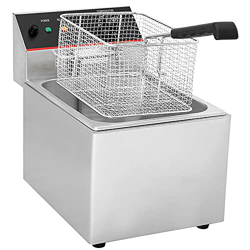 Freidora eléctrica de 2800W, freidora eléctrica de Gran Capacidad de 8L para encimera de Acero Inoxidable, freidora eléctrica para el hogar, Restauran en oferta