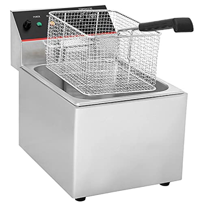 Freidora eléctrica de 2800W, freidora eléctrica de Gran Capacidad de 8L para encimera de Acero Inoxidable, freidora eléctrica para el hogar, Restauran