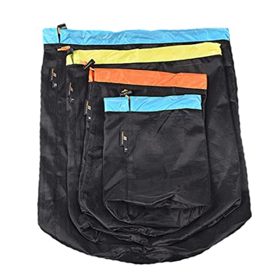 Yoyakie Bolsa de compresión, compresión Sack Bag Bag Mesh Almacenamiento con cordón Ligero para Acampar al Aire Libre 4 Piezas, Bolsa de Malla con cor