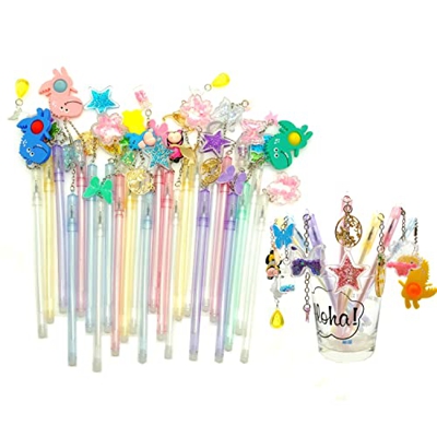 JZK 32 x Bolígrafo de tinta de gel negro bolígrafo de punta fina para niños, niñas y niños, regalo de cumpleaños, fiesta, fiesta, bolsa de relleno