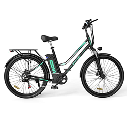 HITWAY Bicicleta eléctrica Mujer 26 Pulgadas,Motor 250 W,36V/10Ah batería,Shimano 7 Vel,Pedal Assist,Alcance de hasta 50 km,Adultos Urbana City E-Bike características