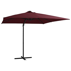 Catherinol Sombrilla voladiza con luces LED, Parasol Terraza, Sombrilla Terraza Exterior, Sombrilla Jardin, Parasol Jardin, Sombrilla Playa, Parasol E precio