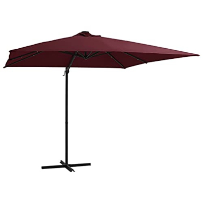 Catherinol Sombrilla voladiza con luces LED, Parasol Terraza, Sombrilla Terraza Exterior, Sombrilla Jardin, Parasol Jardin, Sombrilla Playa, Parasol E