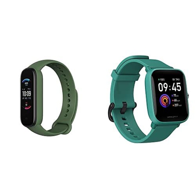 Amazfit Band 5 Smartwatch Tracker Fitness con Alexa + Amazfit Bip U Smartwatch Fitness Reloj Inteligente 60+ Modos Deportivos