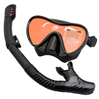 QHYTL Máscara de Buceo Profesional, Juego de esnórquel, Falda de Silicona para Adultos, Gafas antivaho, Gafas, Equipo de Piscina de Pesca