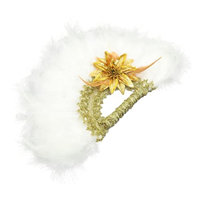Warmhm Plume Hand Fan 1920S Vinta de Novia Vintage Fan Hom Hom Handheld Bridal Fan para Vestimenta Dancing Show Tea Party Masquerade Decoración
