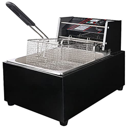 Freidora eléctrica de 10L, 2500W, encimera de Acero Inoxidable, Tanque único, freidora Francesa Profunda con Cesta, freidora Comercial para el hogar R en oferta