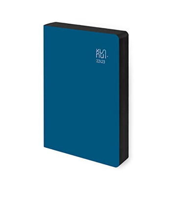 Agenda Académica 22-23 - Cuero Regenerado - Ocean - Día Página - Tamaño A5 - 15 x 21 cm - Idioma: Español - Inglés - Incluye dos cintas de registro y 