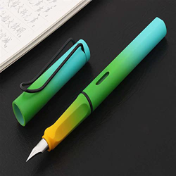 SHKL Bolígrafos de caligrafía, bolígrafos de Escritura a Mano, Pluma estilográfica de Oficina de Negocios, Pintura de Arte(0.5mm-Green and Blue Gradie en oferta