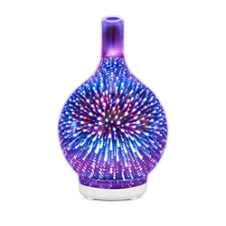 zebiaotech Humidificador Aceites Esenciales 3D Firework Glass USB Humidificador de Aire con 7 Colores LED Luz de Noche Aroma Difusor de Aceite Esencia precio