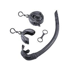 UIKEEYUIS Tubo de esnórquel de silicona, portátil, profesional, ergonómico, plegable, reutilizable, lavable, para natación, , tubos de esnórquel , Neg características