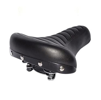 ZHOUFENG Asiento de Bicicleta Cómodo Asiento for Bicicleta de Carretera Suave Ancho en Espesor de Bicicleta Almohadilla de Cuero Negro Blanco Vintage 
