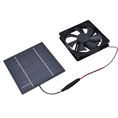 SHYEKYO Ventilador de Panel Solar, Ventilador de Escape Alimentado por Energía Solar Resistente Al Agua Estable los Ventiladores Dobles Reducen la Tem
