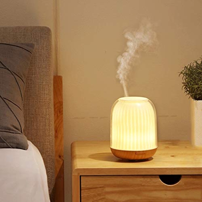 Humidificadores 120ml portátil humidificador, Mini humidificador de vapor frío con luz de la noche, humidificador personal Cerrado automáticamente, ul