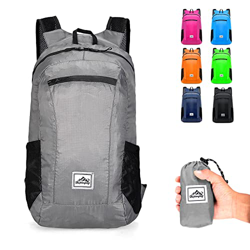Mochila de senderismo, plegable ultraligero 20L almacenamiento deportivo ligero mochila para el ciclismo al aire libre camping picnics (gris) en oferta
