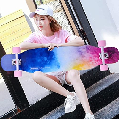 Xinduolei -Skateboard Maple Long Board Beginner Brush Dance Board Dance Profesional for Adultos Scooter de Cuatro Ruedas (Color : A)