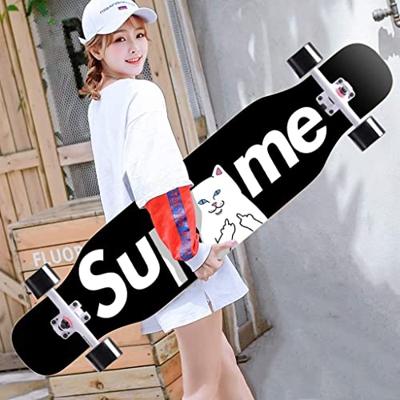 Xinduolei -Skateboard Maple Long Board Beginner Brush Dance Board Dance Profesional for Adultos Scooter de Cuatro Ruedas (Color : A)