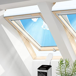 XINRANFF Tela Aislante de Ventanas de Techo Pivotante Central para Aire Acondicionado Portátil y Secadora, Tela Aislante Aire Acondicionado Portátil,  características