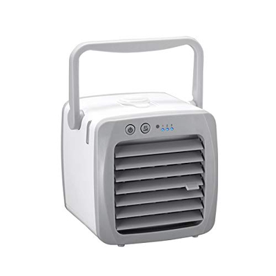 Mini ventilador de escritorio, Aire acondicionado personal, Enfriador de aire USB portátil, Acondicionador evaporativo pequeño para el hogar, la ofici